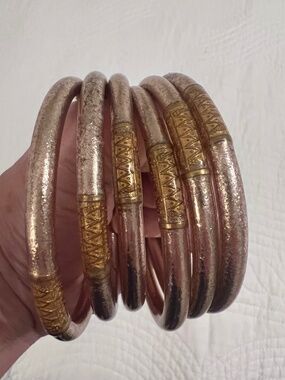 Budhagirl All Weather Bangle set of 6 Champagne